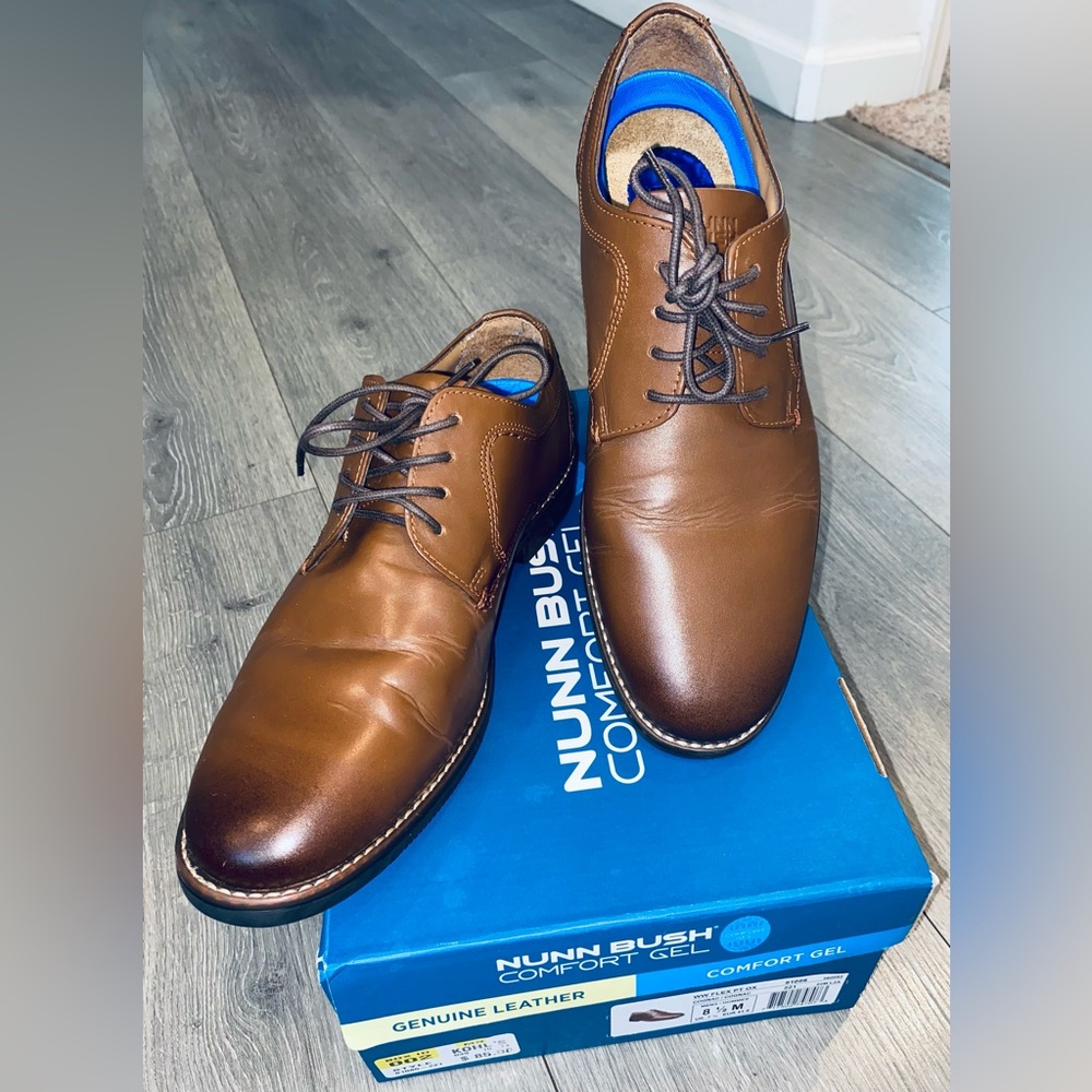 Nunn Bush Brown Oxfords with Smooth Leather Finish